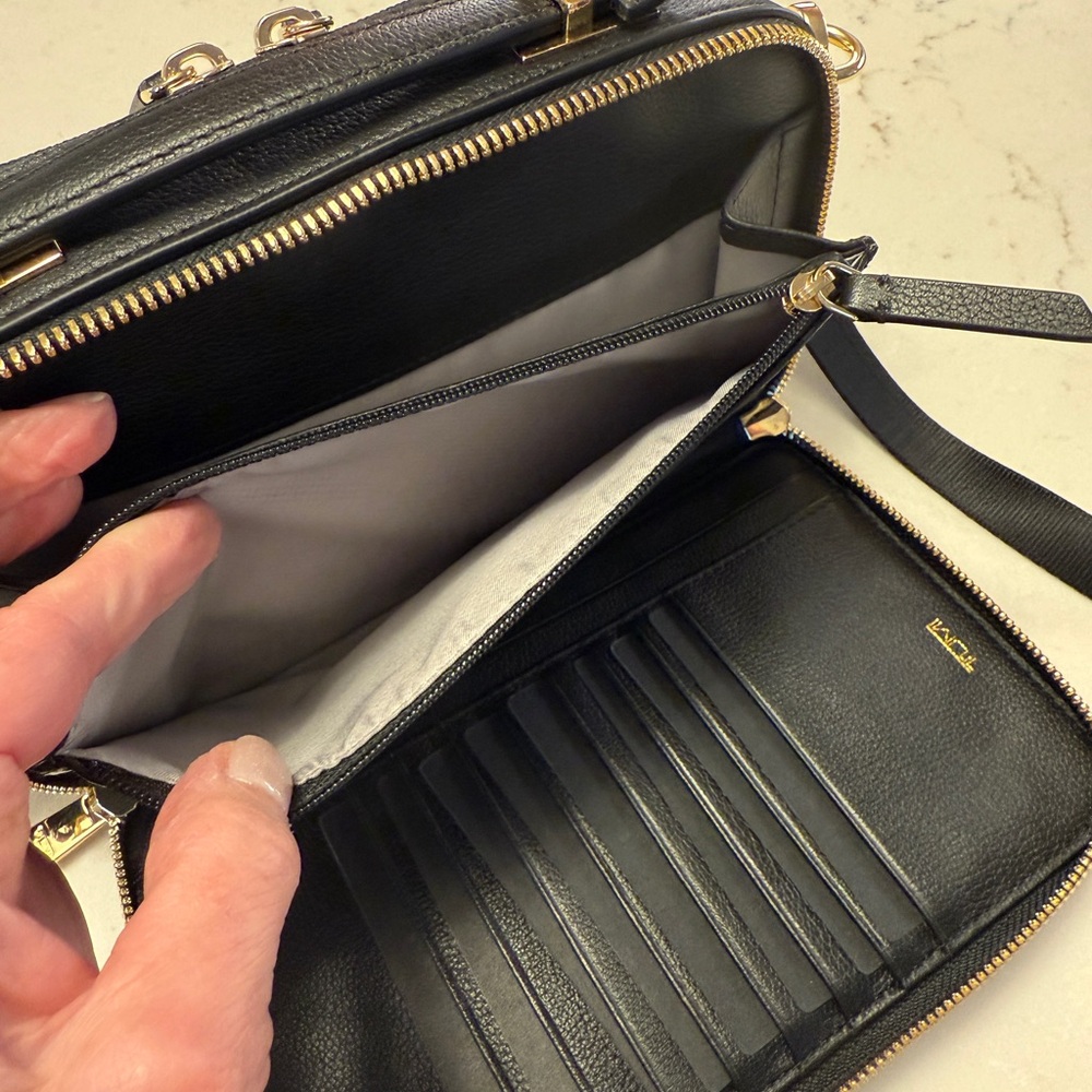 TUMI Black Crossbody Bag with Gold Accents - Picture 7 of 9